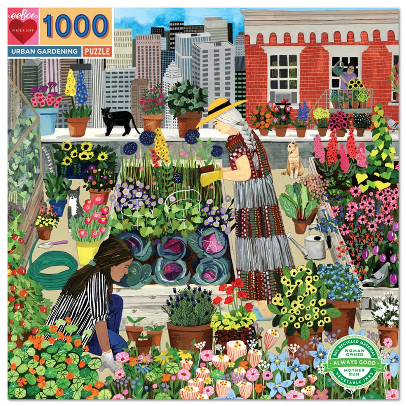 eeBoo Urban Garden 1000 Piece Jigsaw Puzzle-Puzzles-Little Lane Workshops